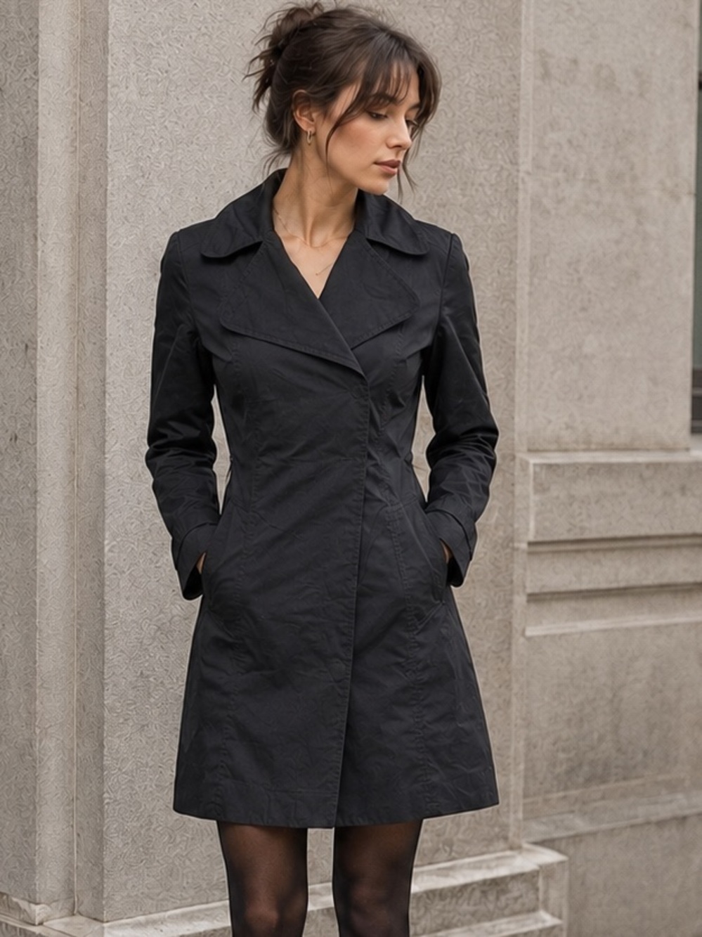 Vintage Aritzia Talula Babaton Black Trench Coat XS Y2K Minimalis
